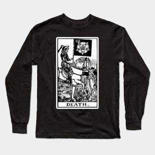 XII. Death Tarot Card | Black and white Long Sleeve T-Shirt